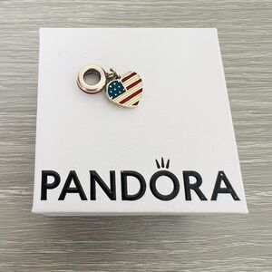 Pandora Jewelry Pandora Usa Flag Heart Charm Stamped 925 Nib